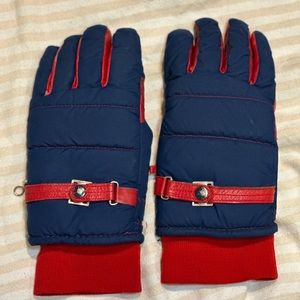 VINTAGE 1980 SARANAC BLUE and RED WINTER SNOW GLOVES SIZE SMALL
